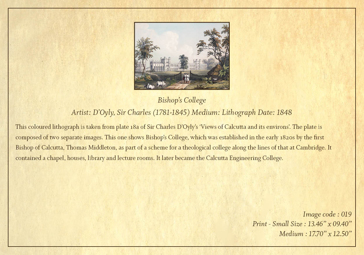 Bishop’s College (Code: 019) – Coloured Lithograph