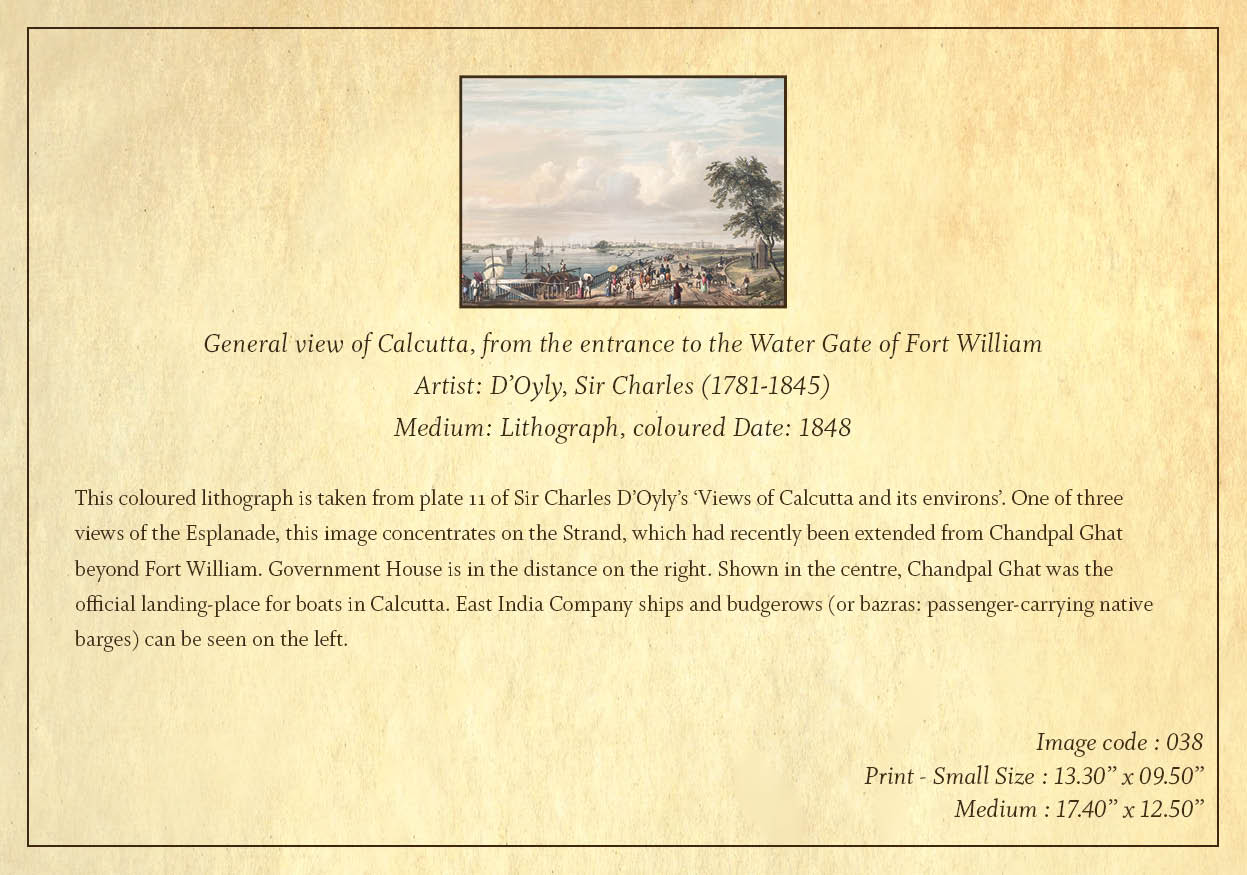 General View of Calcutta (Code: 038) – Coloured Lithograph