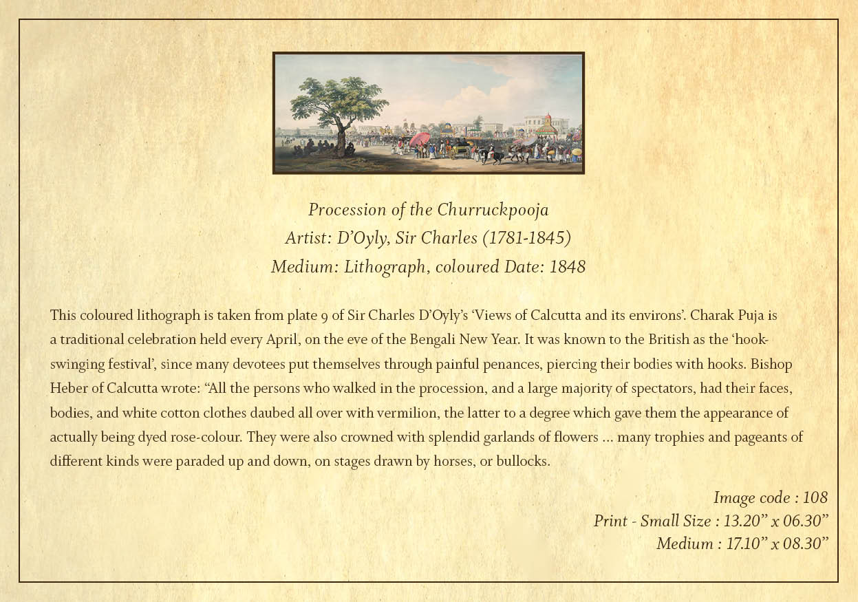 Procession of Churrukpooja (Code: 108) – Coloured Lithograph