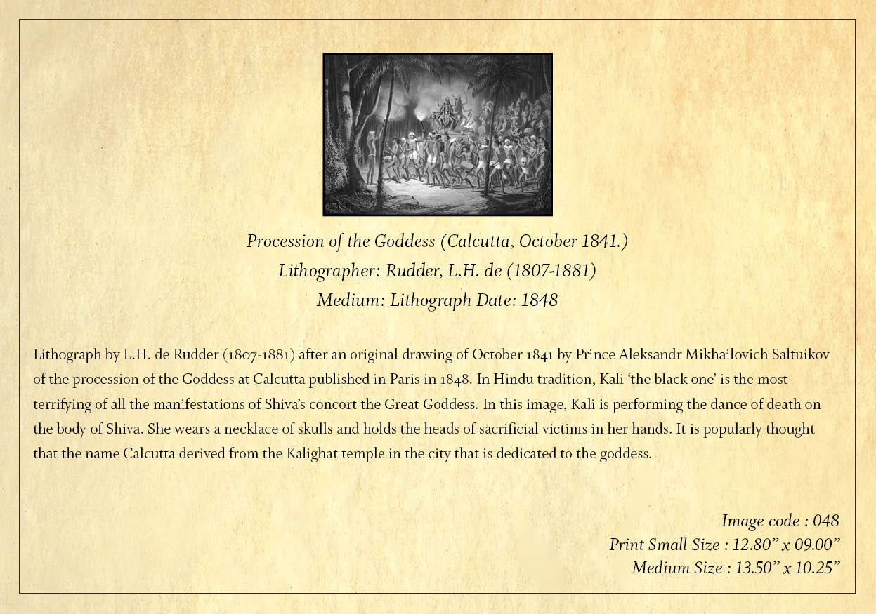 Procession of the Goddess (Code: 048) – Black & White Lithograph