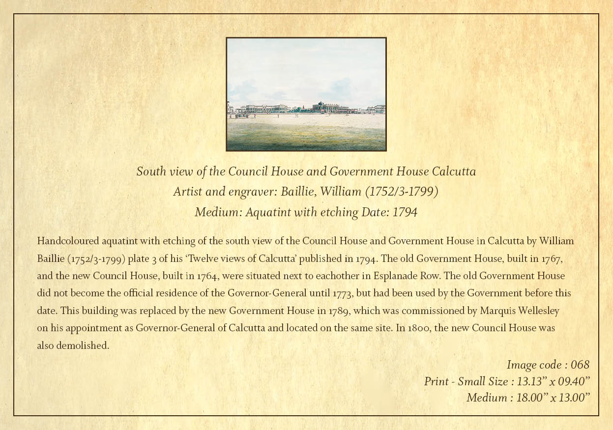 South View of the Council House and Government House (Code: 068) – Coloured Lithograph