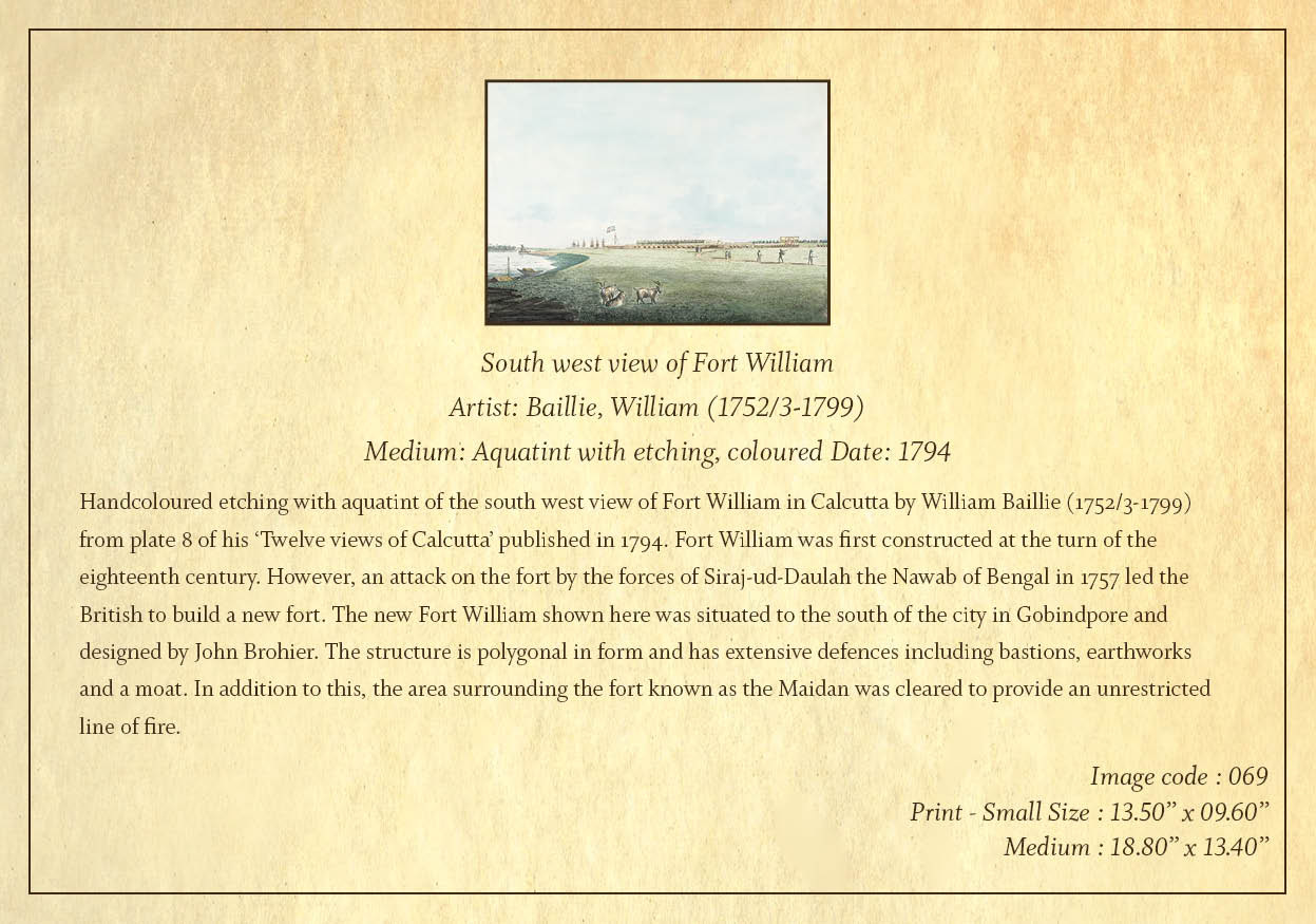 South West View of Fort William (Code: 069) – Coloured Lithograph