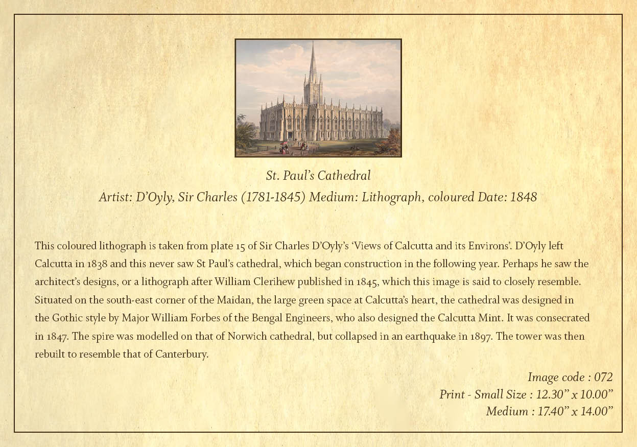 St. Paul’s Cathedral (Code: 072) – Coloured Lithograph