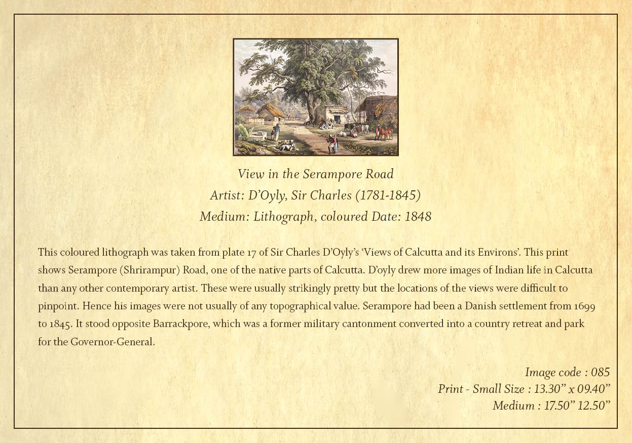 View in the Serampore Road (Code: 085) – Coloured Lithograph