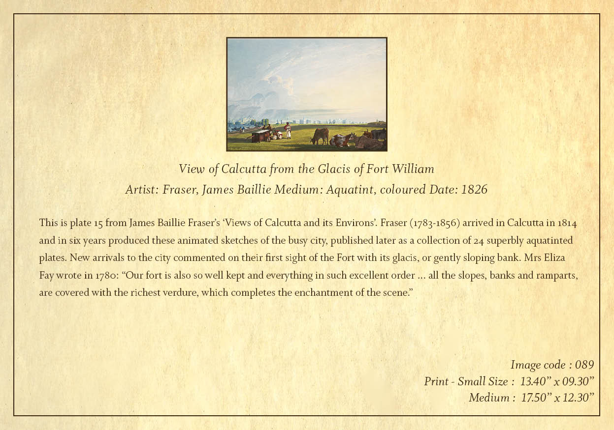 View of Calcutta from the Glacis of Fort William (Code: 089) – Coloured Lithograph