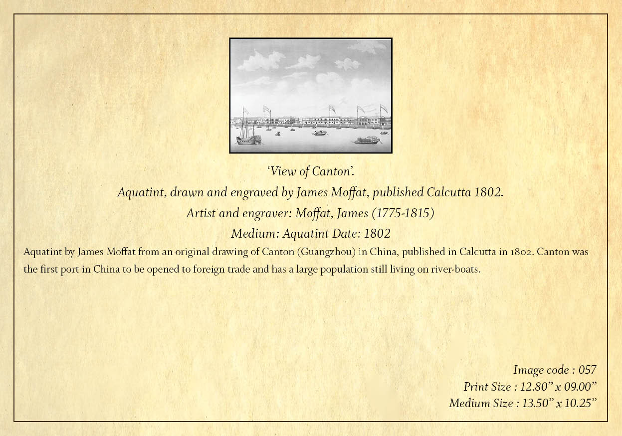 View of Canton (Code: 057) – Black & White Lithograph