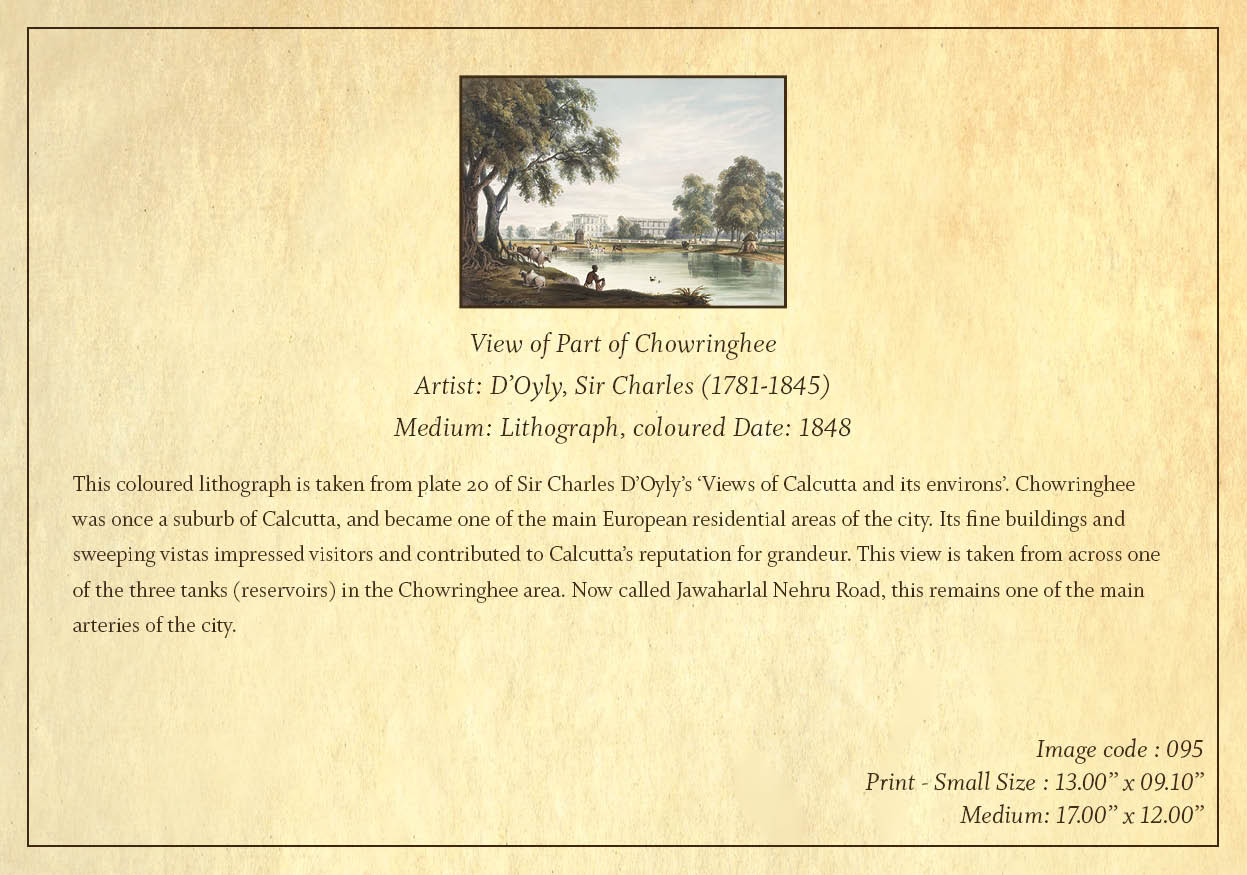 View of Part of Chowringhee (Code: 095) – Coloured Lithograph