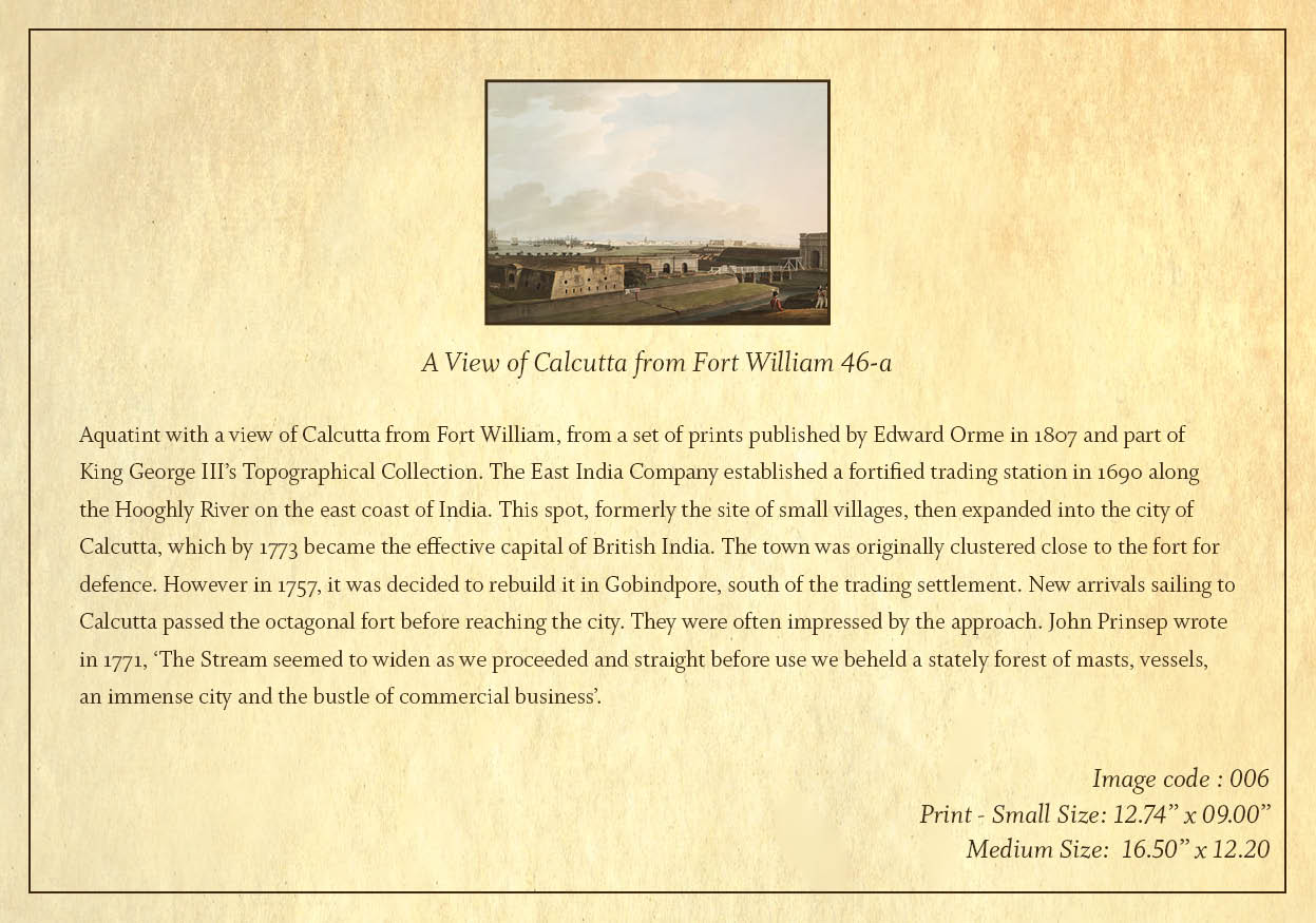 A View of Calcutta from Fort William (Code: 006) – Coloured Lithograph