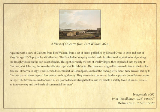 A View of Calcutta from Fort William (Code: 006) – Coloured Lithograph