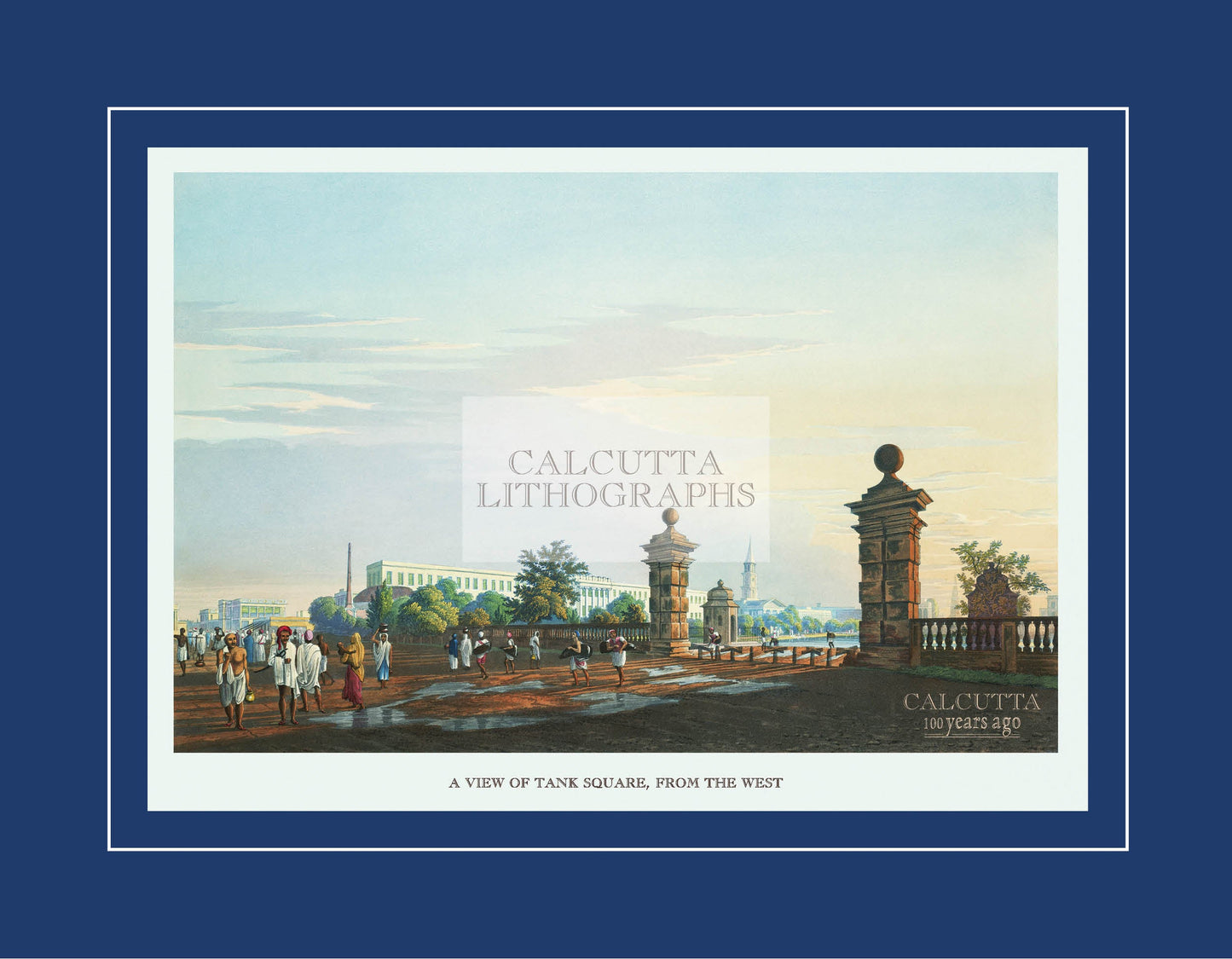 A View of Tank Square from the West (Code: 009) – Coloured Lithograph