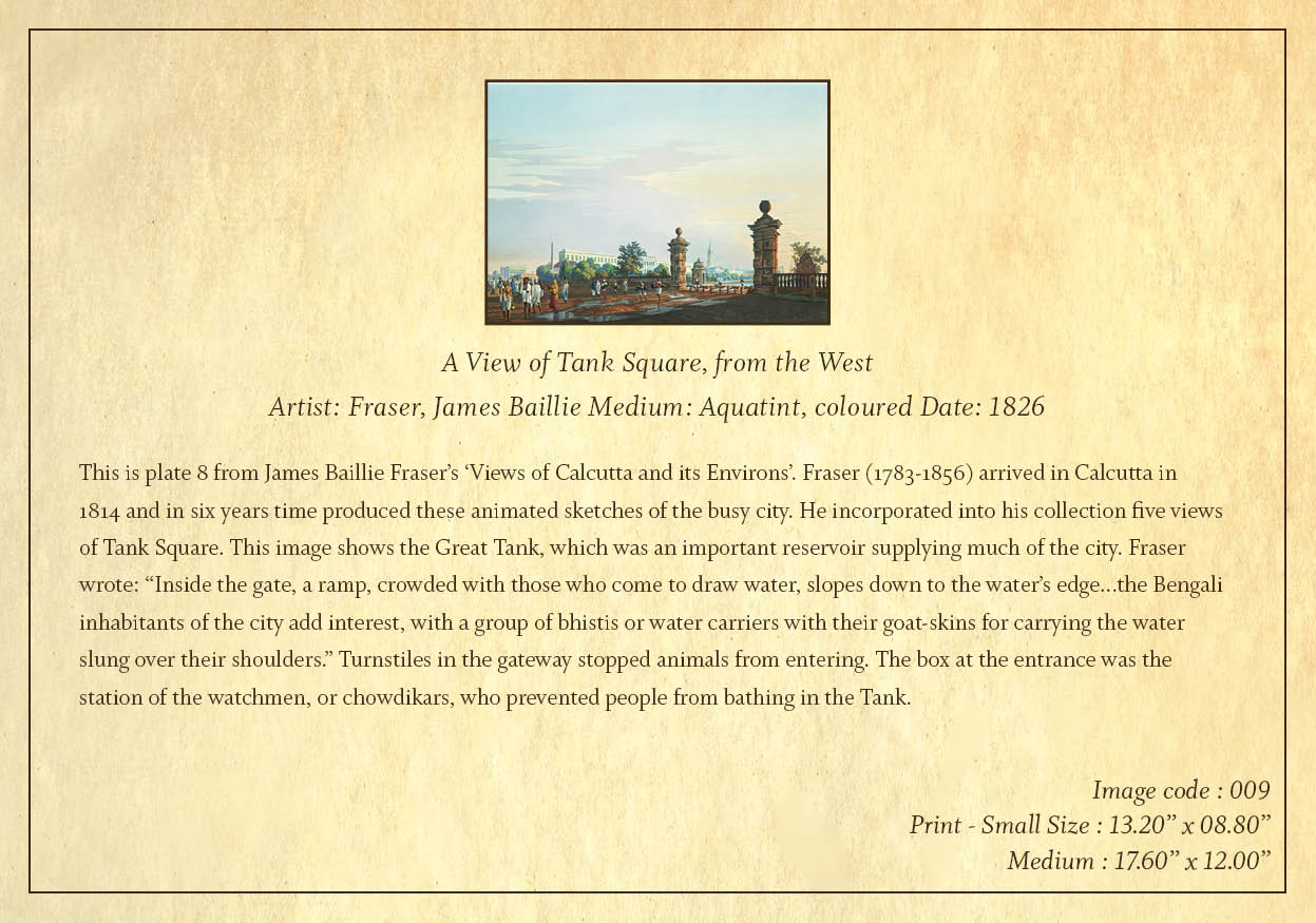 A View of Tank Square from the West (Code: 009) – Coloured Lithograph