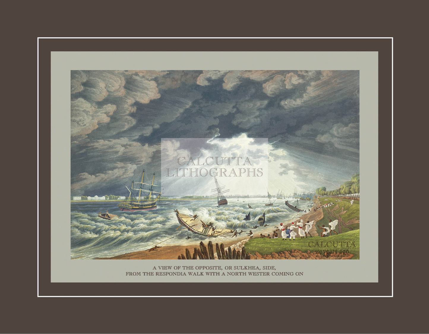 A View of the Opposite, or Sulkhea, Side, from the Respondia Walk (Code: 012) – Coloured Lithograph