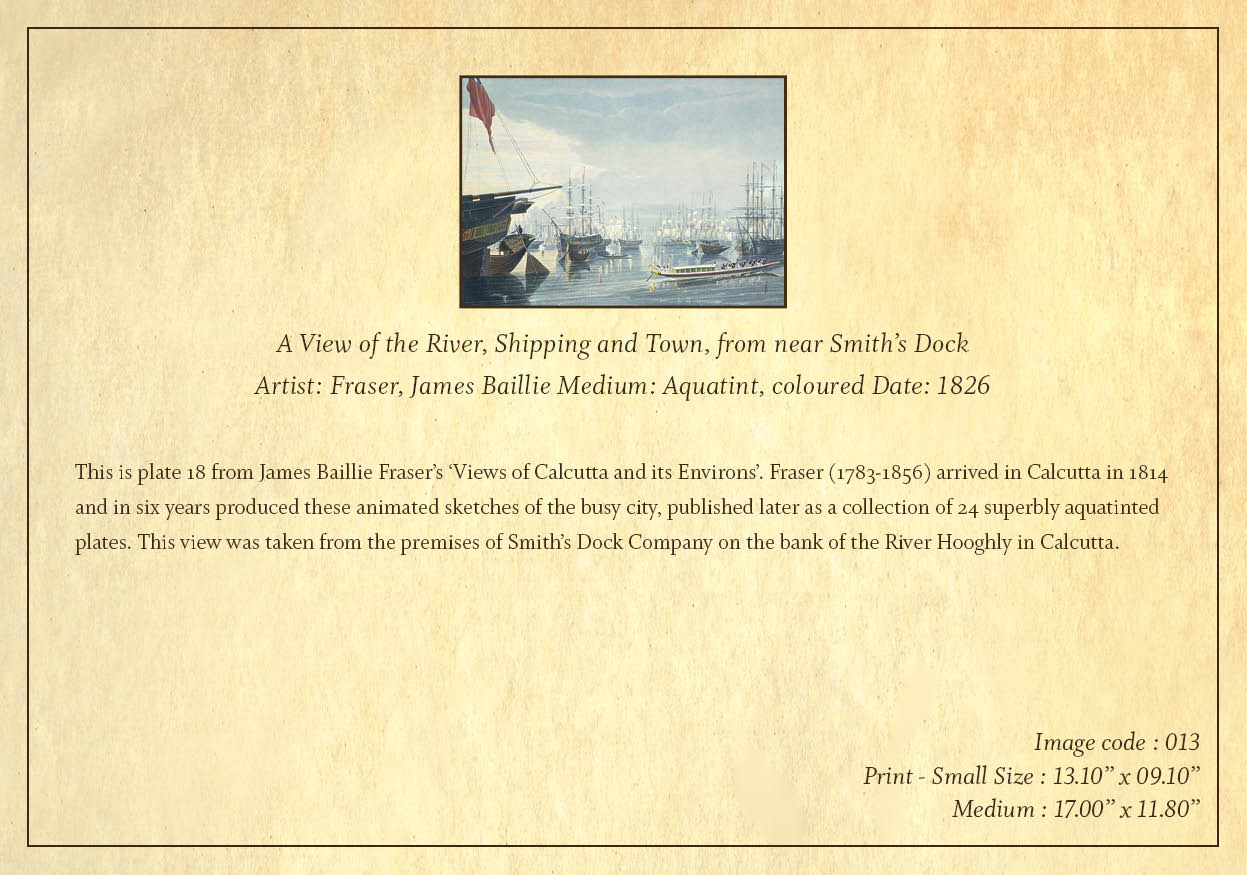 A View of the River, Shipping and Town, from near Smith’s Dock (Code: 013) – Coloured Lithograph