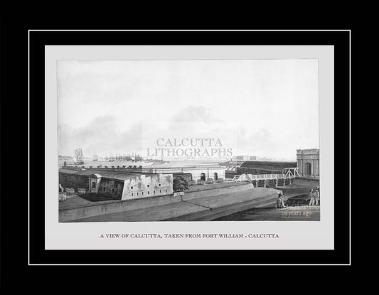 A view of Calcutta, taken from Fort William (Code: 007) – Black & White Lithograph