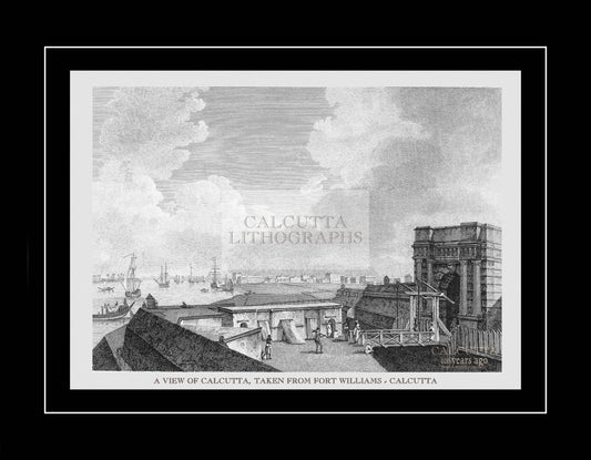 A view of Calcutta, taken from Fort William (Code: 008) – Black & White Lithograph