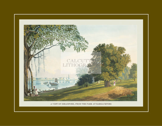 A View of Serampore, from the Park at Barrackpore (Code: 003) – Coloured Lithograph