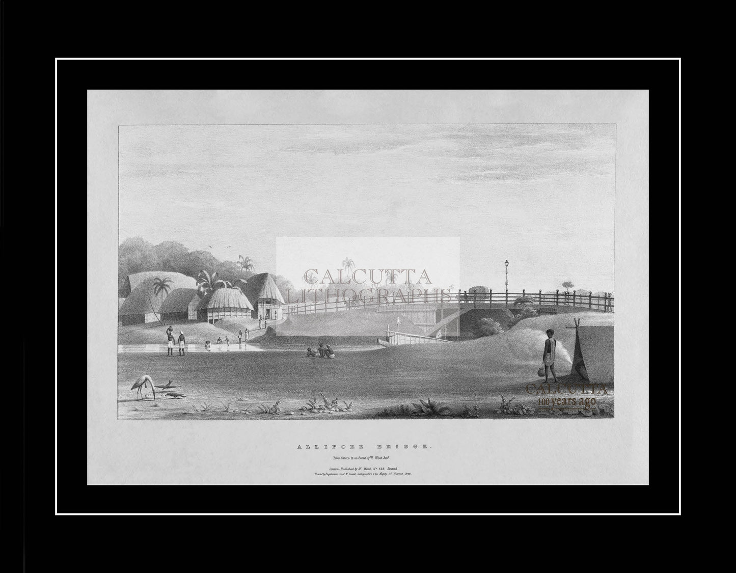 Allipore Bridge (Code: 009) – Black & White Lithograph