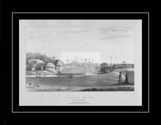 Allipore Bridge (Code: 009) – Black & White Lithograph