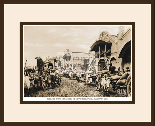 Bullock Carts And Goods At Howrah Station  (Code: 15) Wood Frame
