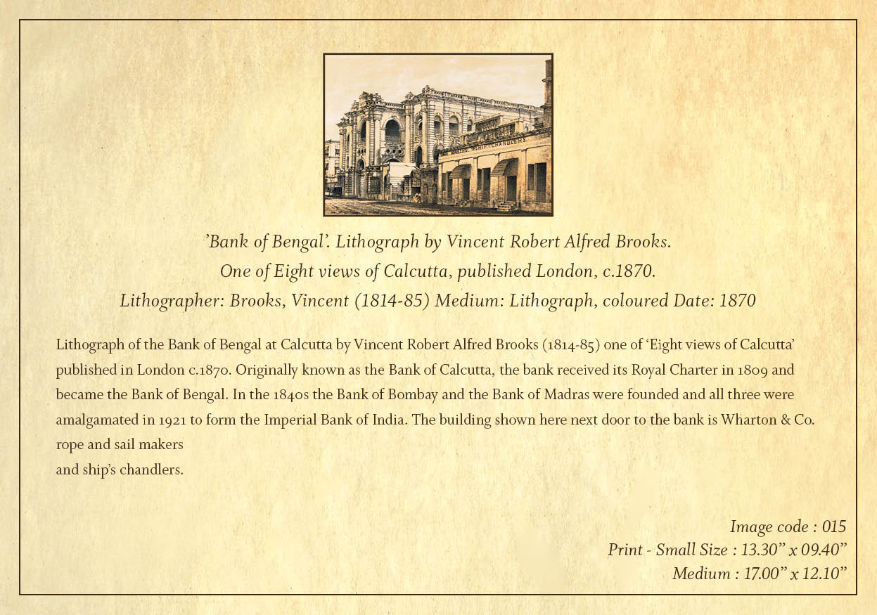 Bank of Bengal (Code: 015) – Coloured Lithograph