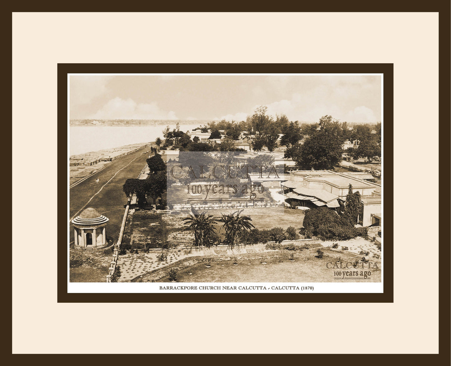Barrackpore Church Near Calcutta  (Code: 6) Wood Frame