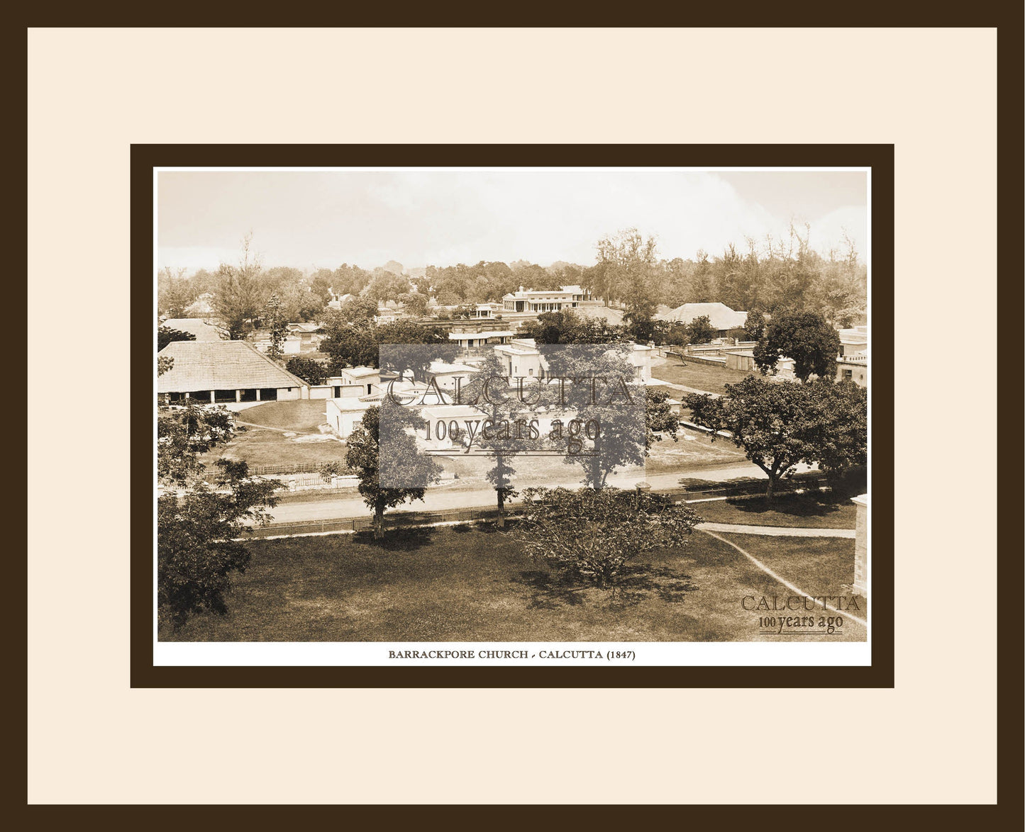 Barrackpore Church Near Calcutta  (Code: 7) Wood Frame