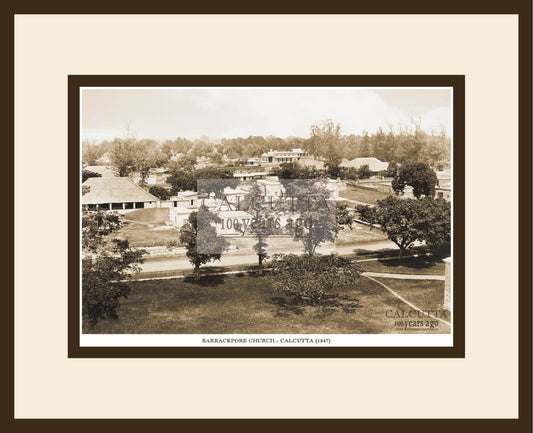Barrackpore Church Near Calcutta  (Code: 7) Wood Frame