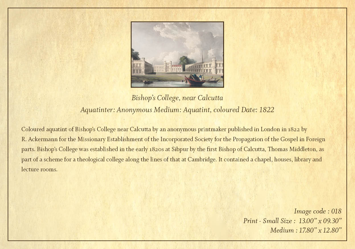 Bishop’s College, near Calcutta (Code: 018) – Coloured Lithograph