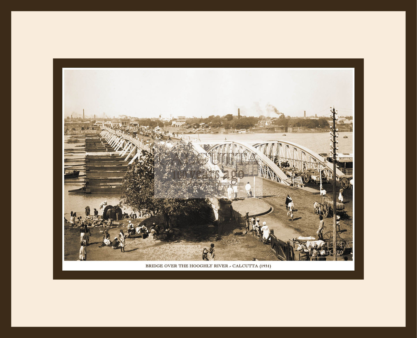 Bridge Over The Hooghly River (Code: 13) Wood Frame