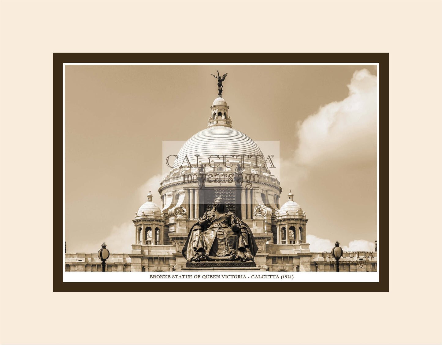 Bronze Statue Of Queen Victoria (Code: 14) Mounted Photo Print