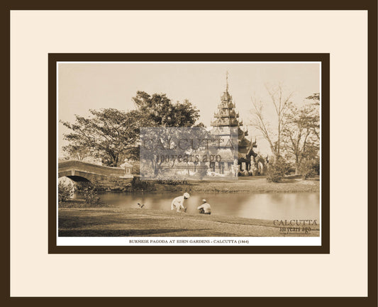 Burmese Pagoda At Eden Garden Park (Code: 16) Wood Frame