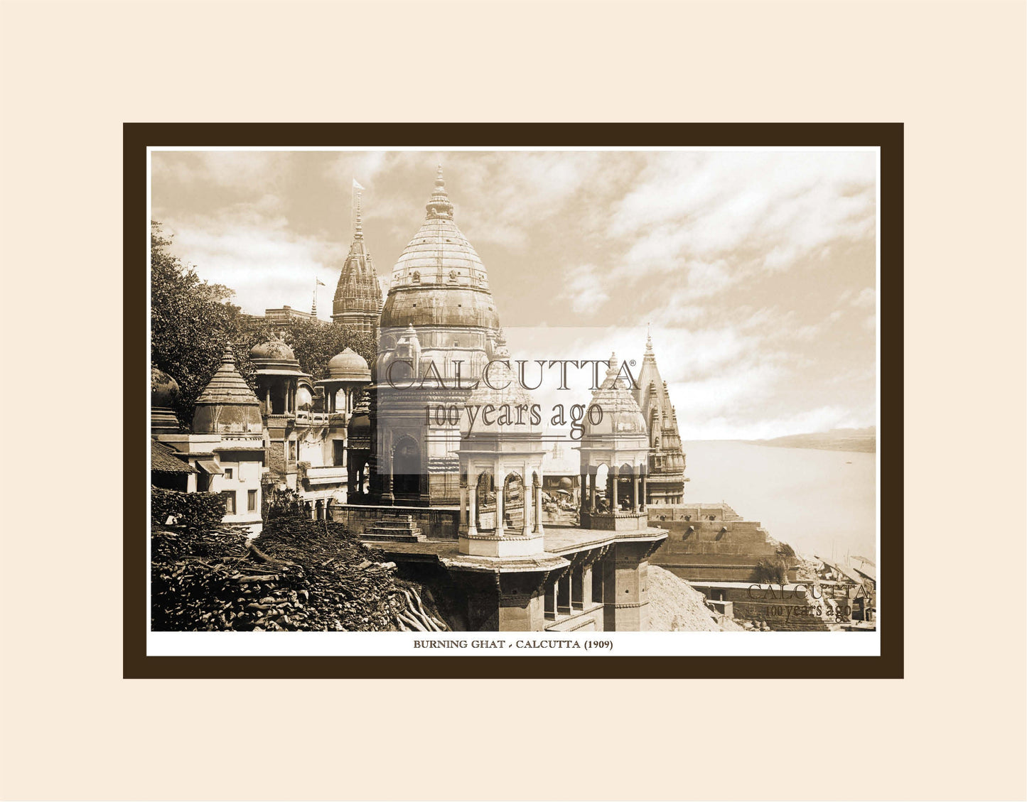 Burning Ghat  (Code: 18) Mounted Photo Print