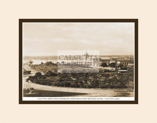 Calcutta From The Ochterlony Monument With The High Court  (Code: 20) Mounted Photo Print