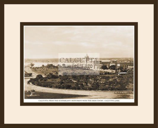 Calcutta From The Ochterlony Monument With The High Court  (Code: 20) Wood Frame