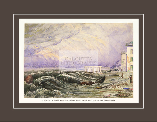 Calcutta from the Strand during the Cyclone (Code: 021) – Coloured Lithograph