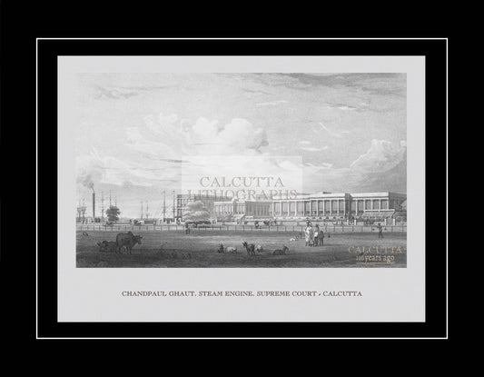 Chandpaul Ghaut. Steam Engine. Supreme Court (Code: 012) – Black & White Lithograph