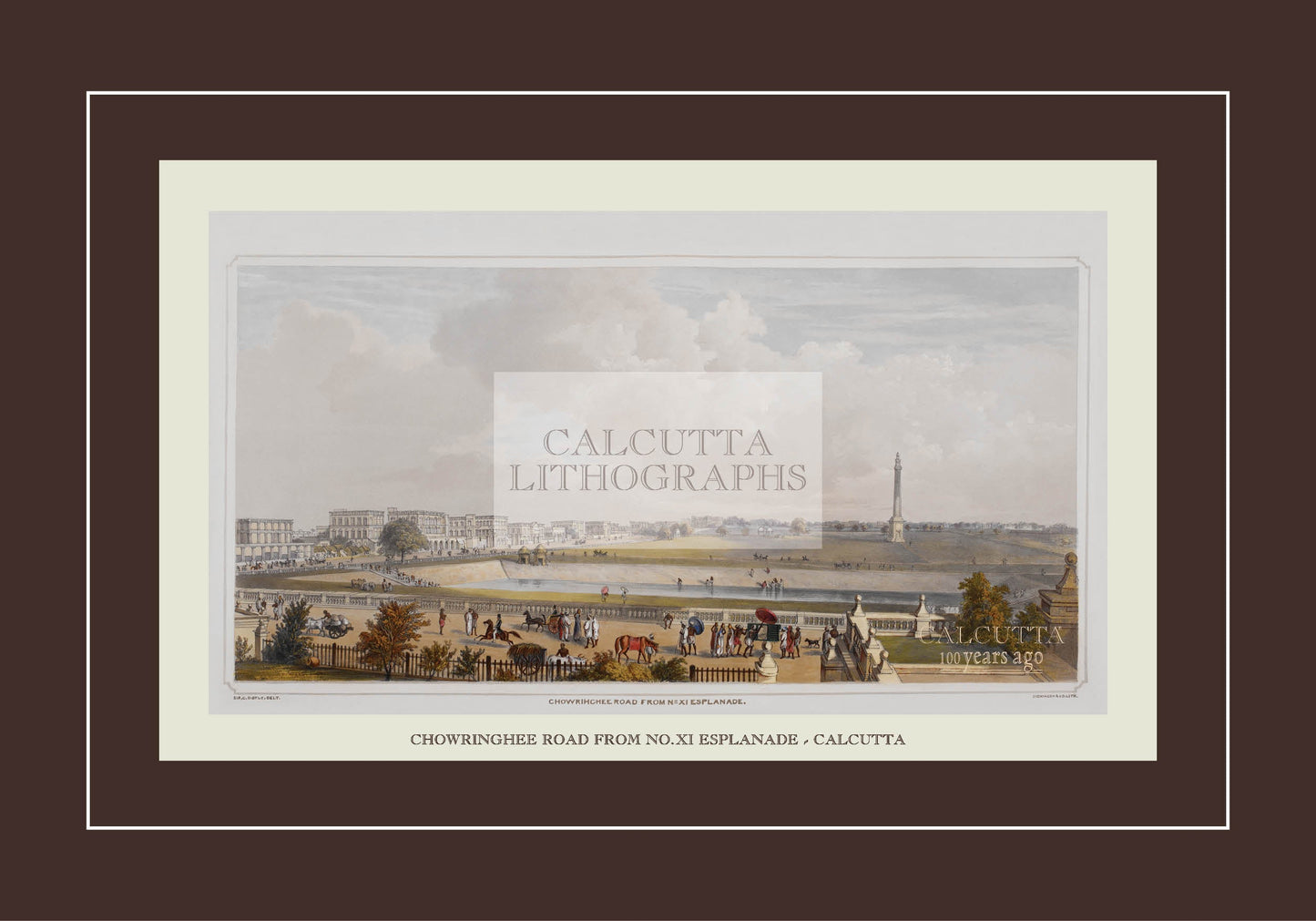 Chowringhee Road from XI Esplanade (Code: 110) – Coloured Lithograph