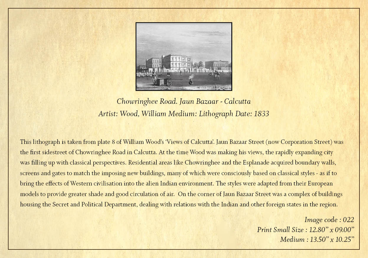 Chowringhee Road Jaun  Bazaar (Code: 022) – Black & White Lithograph