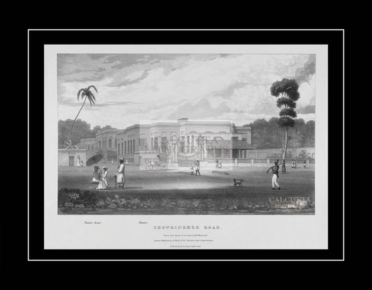 Chowringhee Road. Theatre Road – Calcutta (Code: 029) – Black & White Lithograph
