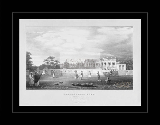 Chowringhee Road. Middleton Street (Code: 025) – Black & White Lithograph