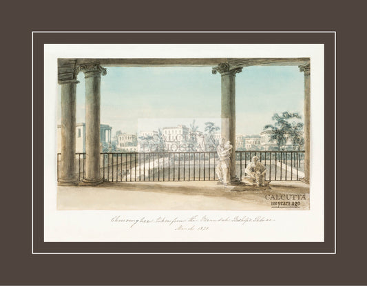 Chowringhee taken from the Verandah of Bishop’s Church (Code: 024) – Coloured Lithograph