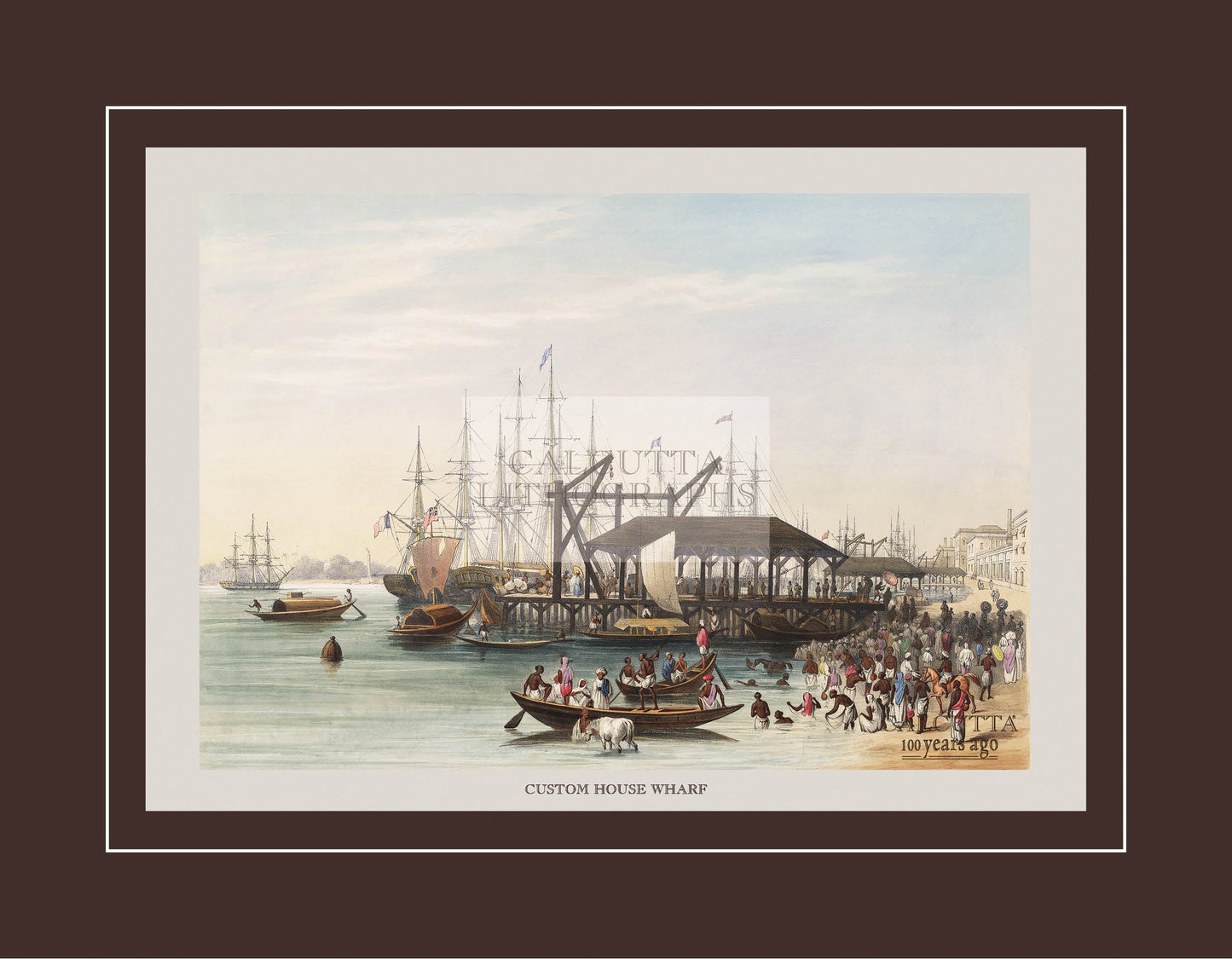 Custom House Wharf (Code: 027) – Coloured Lithograph