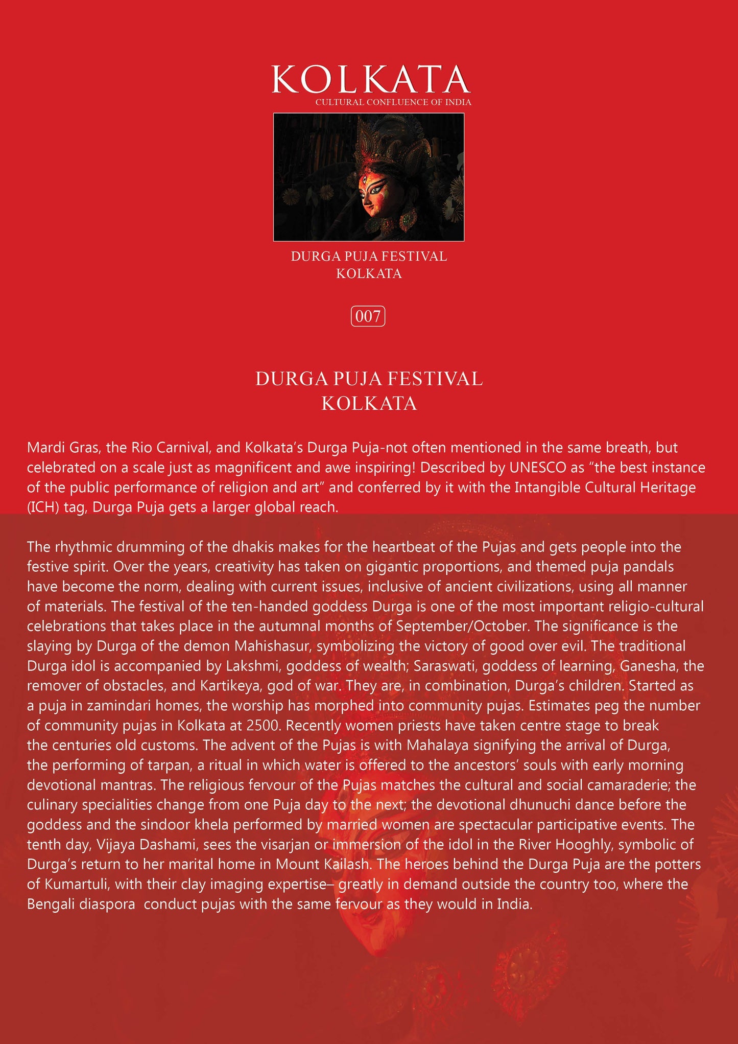 History notes – Durga Puja Festival (Code: 7) – Wooden Frame