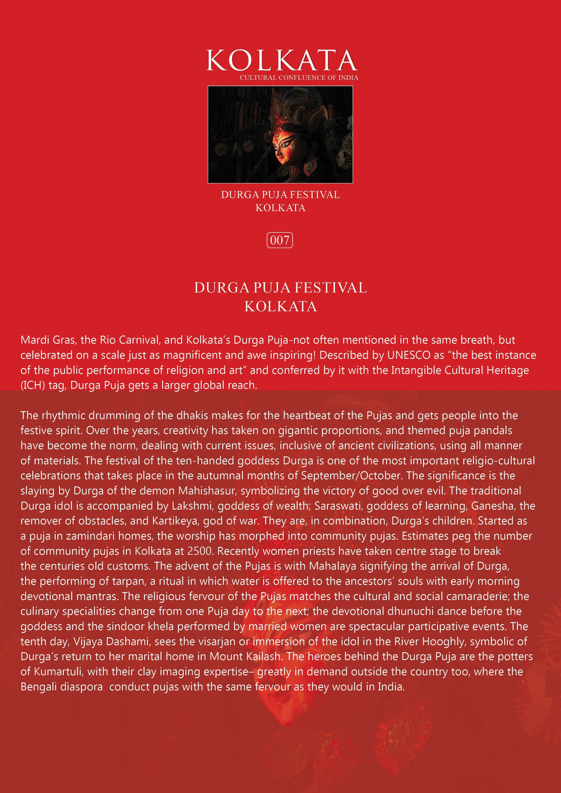 History notes – Durga Puja Festival (Code: 7) – Wooden Frame