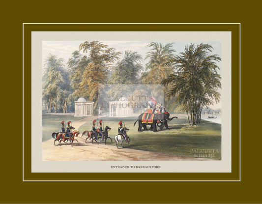 Entrance to Barrackpore (Code: 030) – Coloured Lithograph