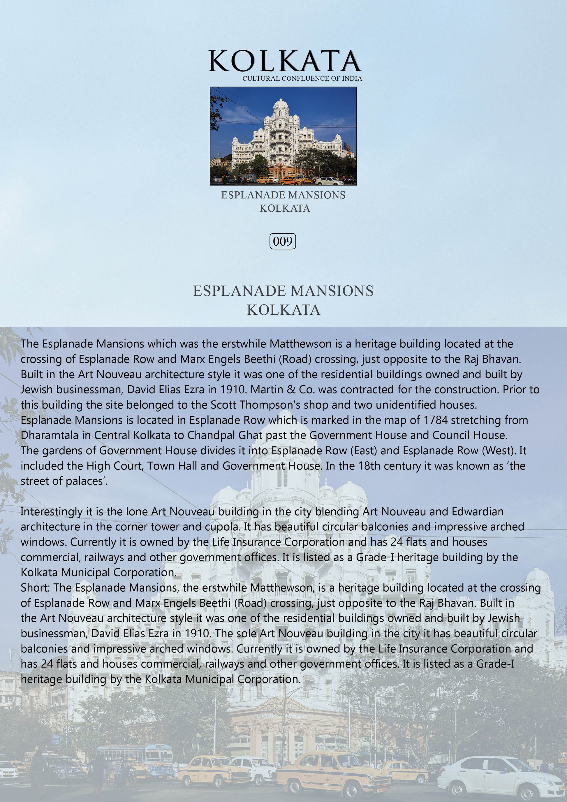 History notes – Esplanade Mansions (Code: 9) – Wooden Frame