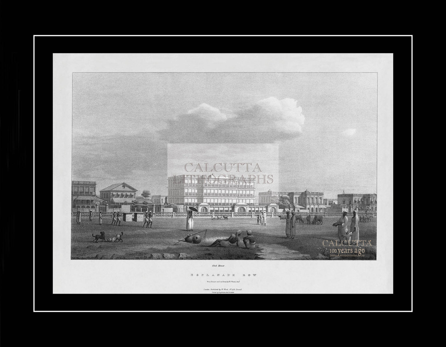 Esplanade Row. Club House – Calcutta (Code: 033) – Black & White Lithograph