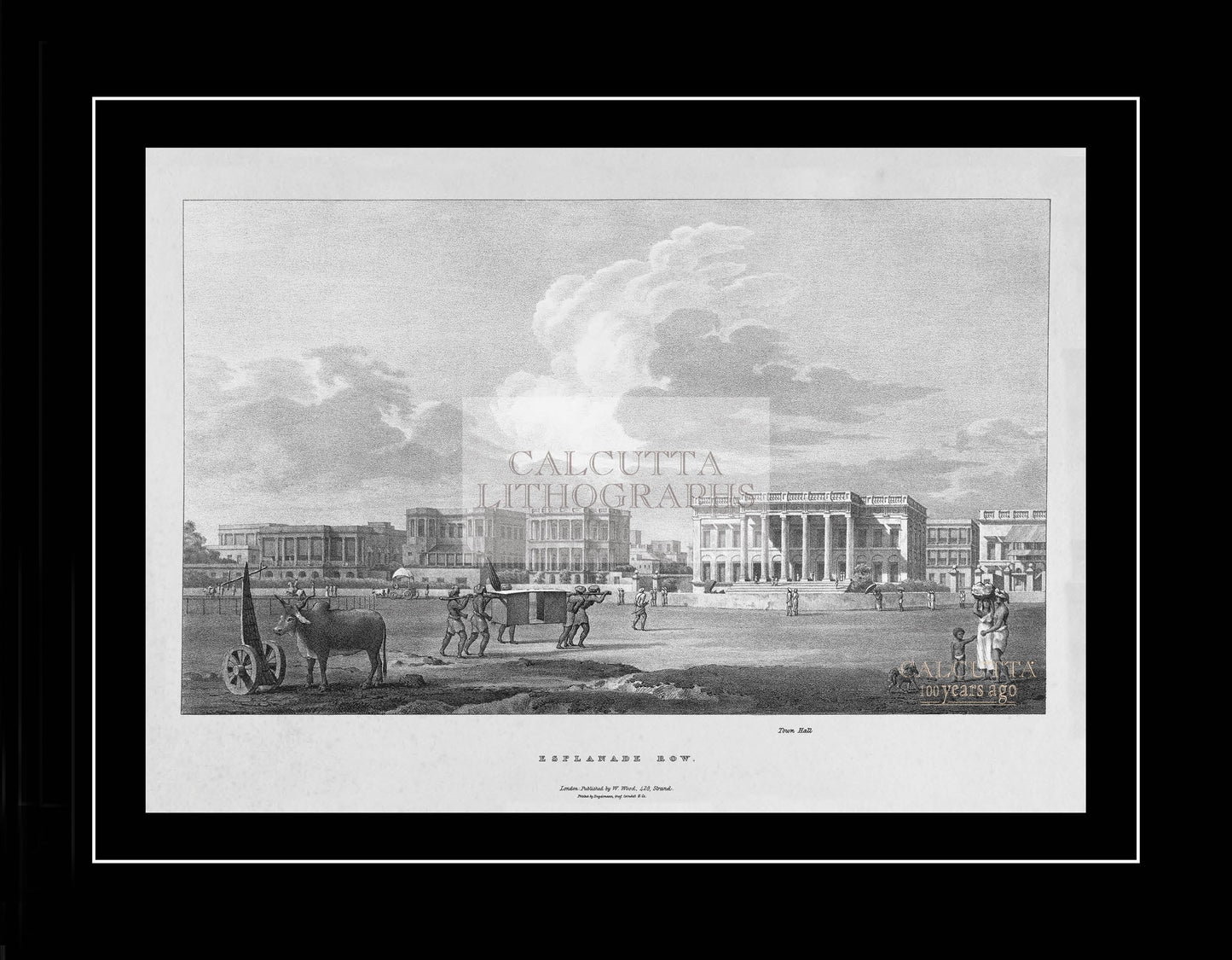 Esplanade Row – Calcutta (Code: 031) – Black & White Lithograph