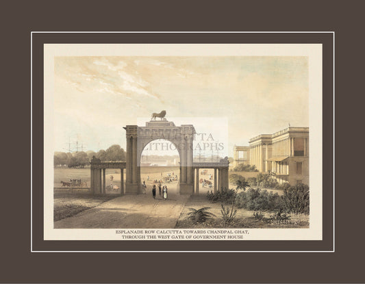 Esplanade Row Calcutta towards Chandpal Ghat (Code: 033) – Coloured Lithograph