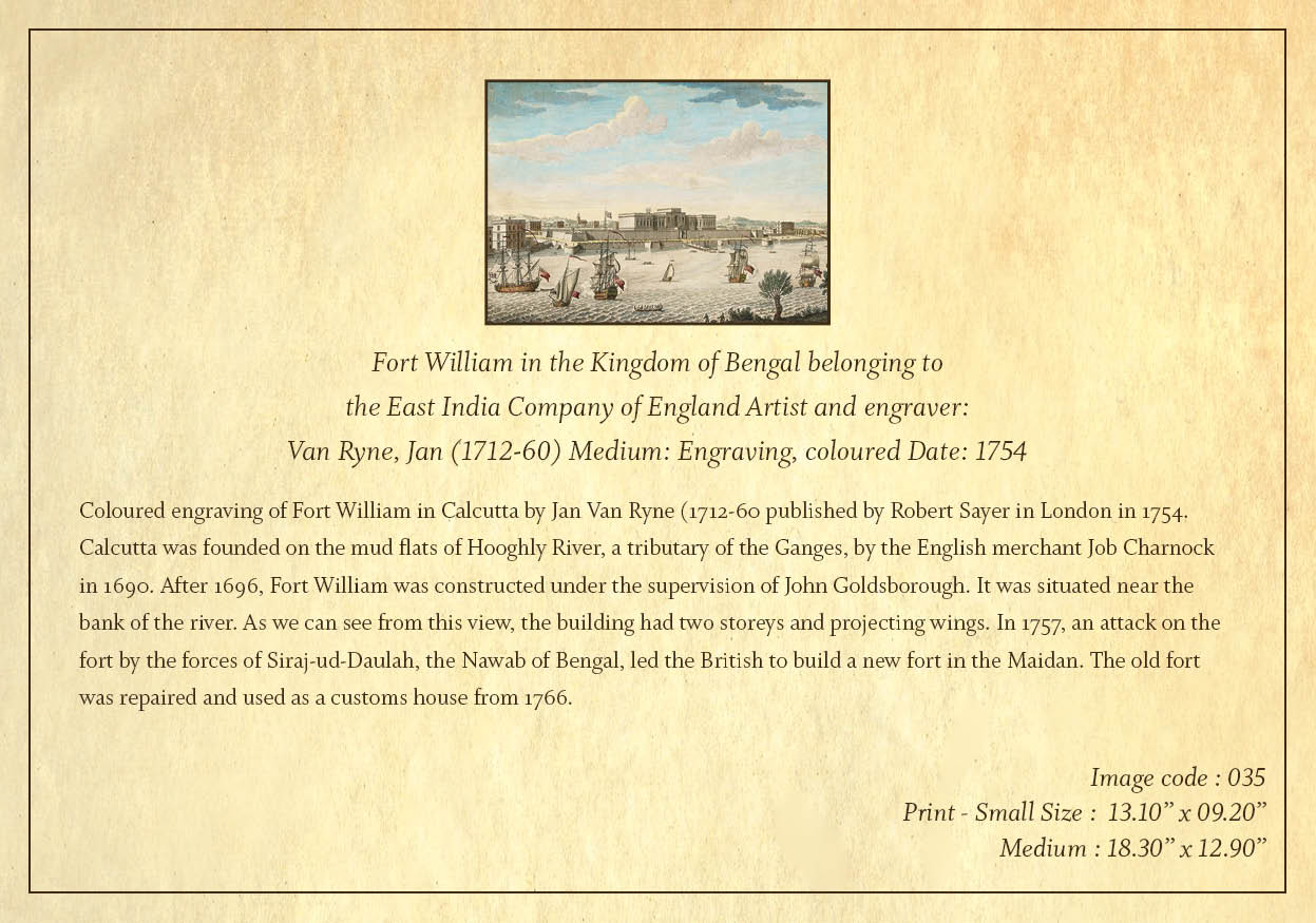 Fort William in the Kingdom of Bengal (Code: 035) – Coloured Lithograph